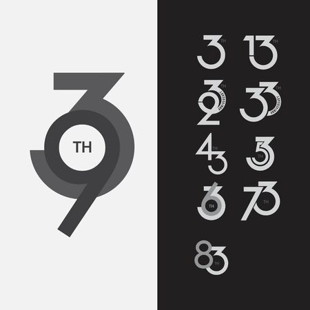 93 th Anniversary Set Vector Template Design Illustrationのイラスト素材