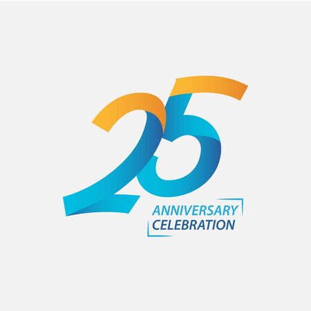 25 Year Anniversary Celebration Vector Template Design Illustrationのイラスト素材