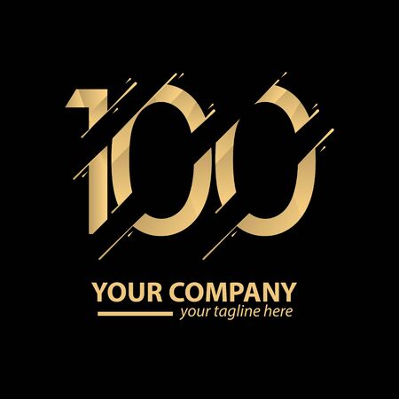 100 Year Anniversary Luxury Gold Vector Template Design Illustrationのイラスト素材