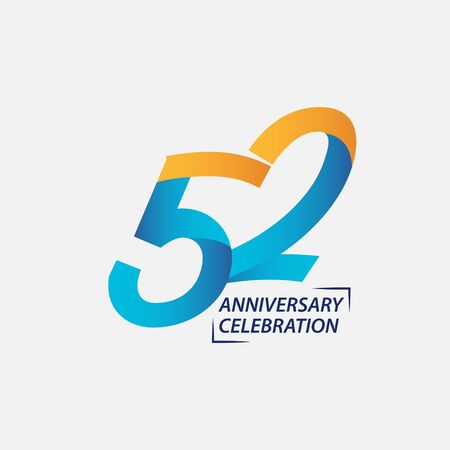 52 Year Anniversary Celebration Vector Template Design Illustrationのイラスト素材