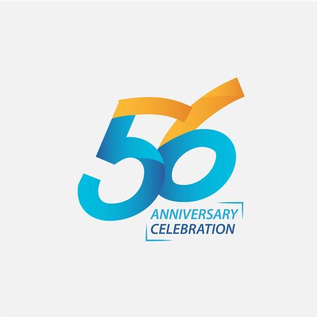 56 Year Anniversary Celebration Vector Template Design Illustrationのイラスト素材