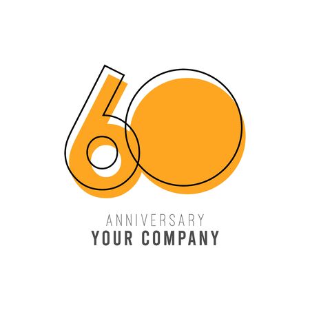60 Year Anniversary Vector Template Design Illustrationのイラスト素材