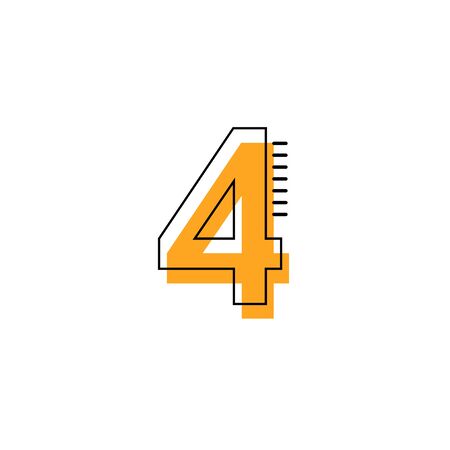 4 Year Anniversary Vector Template Design Illustrationのイラスト素材
