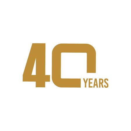 40 Year Anniversary Vector Template Design Illustrationのイラスト素材