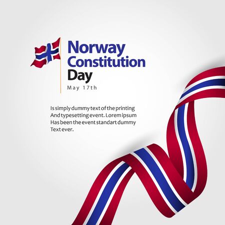 Norway Constitution Day Flag Vector Template Design Illustrationのイラスト素材
