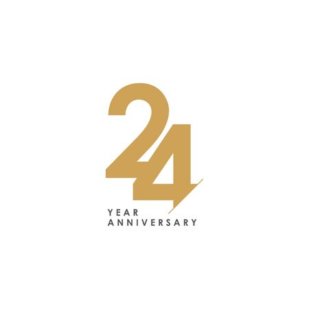 24 Year Anniversary Vector Template Design Illustrationのイラスト素材