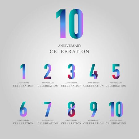 Year Anniversary Celebration Set Vector Template Design Illustrationのイラスト素材