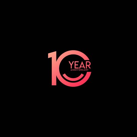 10 Year Anniversary Celebration Vector Template Design Illustrationのイラスト素材