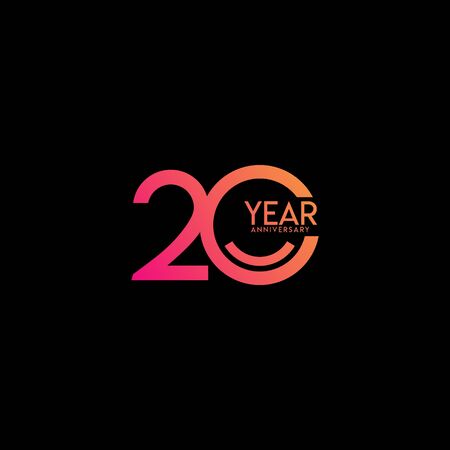 20 Year Anniversary Celebration Vector Template Design Illustrationのイラスト素材