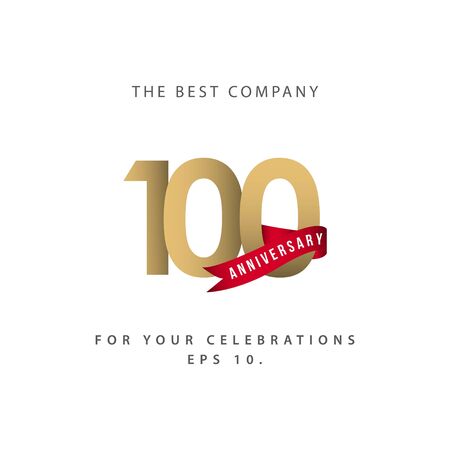 100 Year Anniversary Celebration Vector Template Design Illustrationのイラスト素材