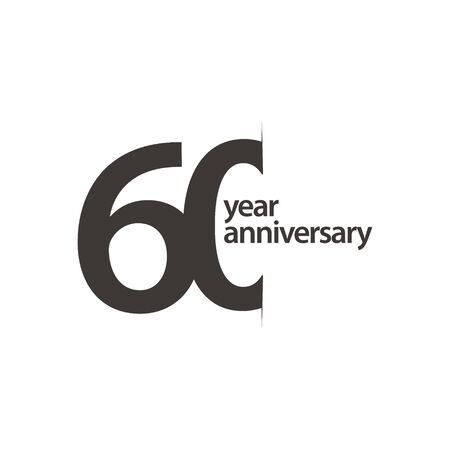 60 Year Anniversary Vector Template Design Illustrationのイラスト素材