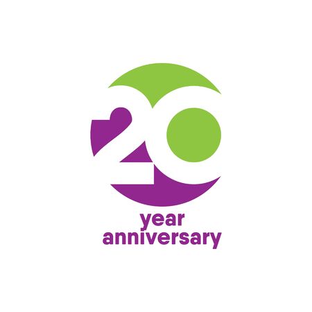 20 Year Anniversary Vector Template Design Illustrationのイラスト素材