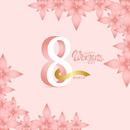Happy Women's Day Celebration March 8 Vector Template Design Illustrationのイラスト素材