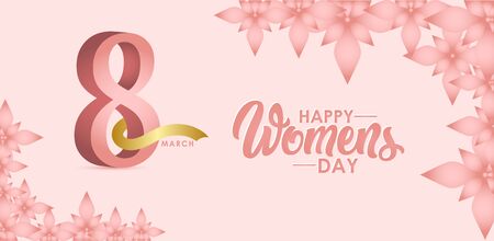 Happy Women's Day Celebration March 8 Vector Template Design Illustrationのイラスト素材