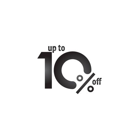 Discount Label up to 10% off Vector Template Design Illustration