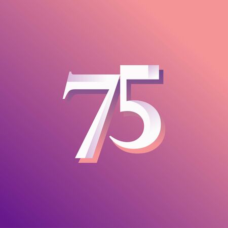 75 Years Anniversary Rainbow Number Vector Template Design Illustrationのイラスト素材