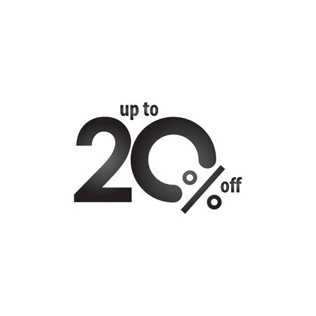 Discount Label up to 20% off Vector Template Design Illustrationのイラスト素材