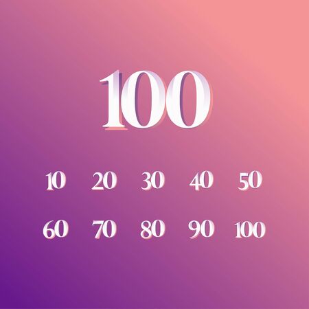 100 Years Anniversary Rainbow Number Vector Template Design Illustrationのイラスト素材