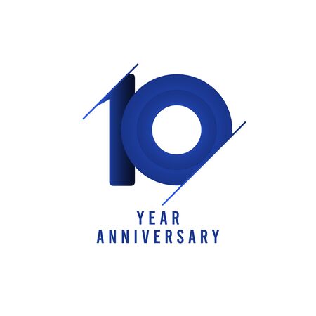 10 Years Anniversary Celebration Vector Template Design Illustrationのイラスト素材