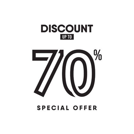 Discount Label up to 70% Special Offer Vector Template Design Illustrationのイラスト素材