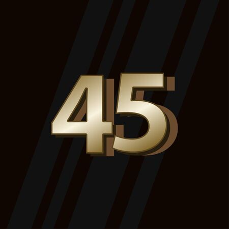 45 Years Anniversary Gold Elegant Number Vector Template Design Illustrationのイラスト素材
