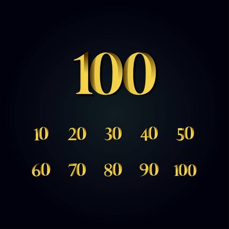 100 Years Anniversary Gold Number Vector Template Design Illustrationのイラスト素材