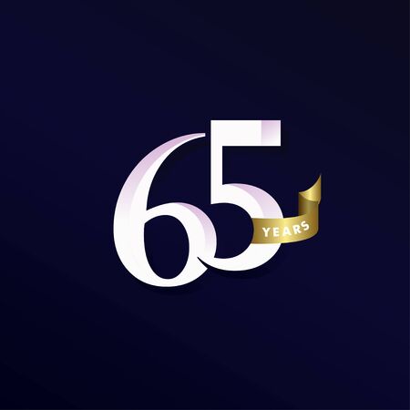 65 Years Anniversary Celebration Vector Template Design Illustration