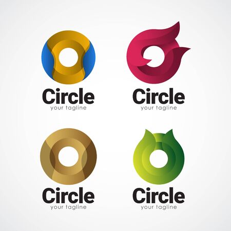 Circle Logo Gradient Vector Template Design Illustrationのイラスト素材