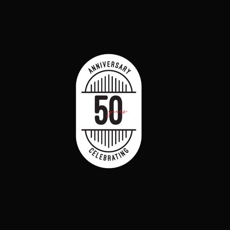50 Years Anniversary Celebrations Retro Style Vector Template Design Illustrationのイラスト素材
