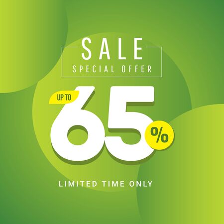 Sale Special Offer up to 65% Limited Time Only Vector Template Design Illustration