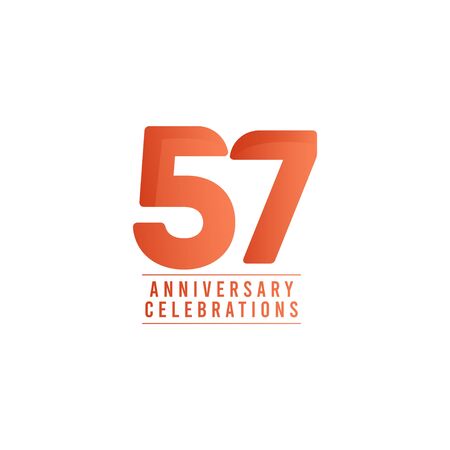 57 Years Anniversary Celebrations Vector Template Design Illustrationのイラスト素材