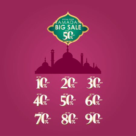 Ramadan Big Sale Special Offer Limited Time Only Vector Template Design Illustrationのイラスト素材