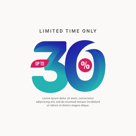 Discount up to 30% Limited Time Only Vector Template Design Illustrationのイラスト素材