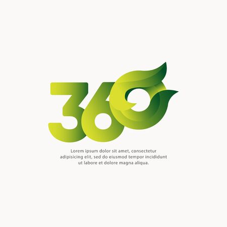 360 Number Text Vector Template Design Illustrationのイラスト素材