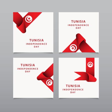 Happy Tunisia Independence Day Celebration Vector Template Design Illustrationのイラスト素材