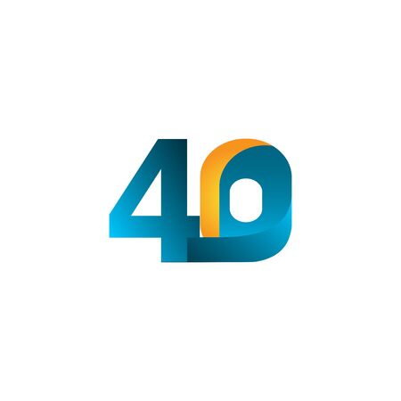 40 Years Anniversary Celebration Gradient Blue Vector Template Design Illustrationのイラスト素材
