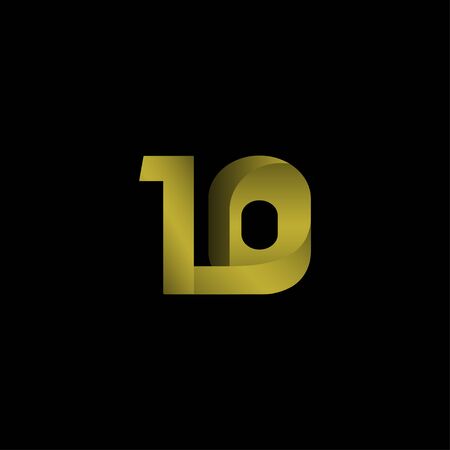 10 Years Anniversary Celebration Gradient Gold Vector Template Design Illustrationのイラスト素材
