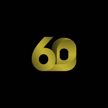 60 Years Anniversary Celebration Gradient Gold Vector Template Design Illustrationのイラスト素材