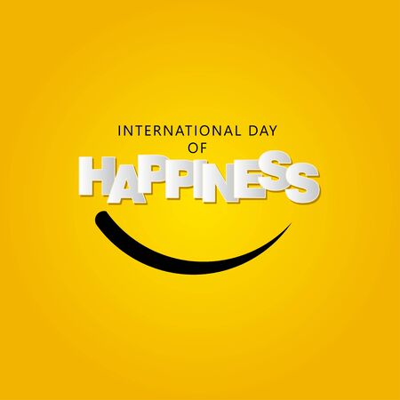 International Day of Happiness Vector Template Design Illustrationのイラスト素材