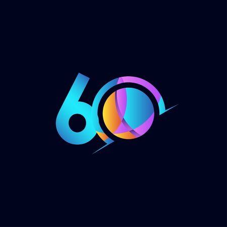 60 Years Anniversary Celebration Elegant Number Vector Template Design Illustrationのイラスト素材