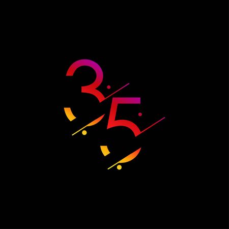 35 Years Anniversary Celebration Elegant Number Vector Template Design Illustrationのイラスト素材