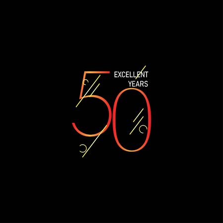 50 Years Anniversary Celebration Elegant Number Vector Template Design Illustrationのイラスト素材
