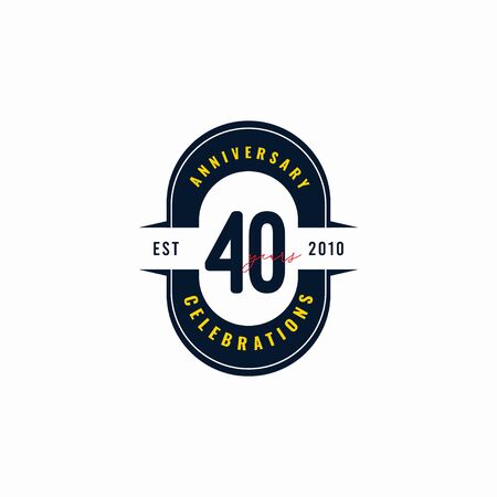 40 Years Anniversary Celebration Est 2010 Vector Template Design Illustrationのイラスト素材
