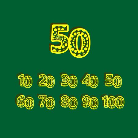50 Anniversary Celebration Bubble Yellow Number Vector Template Design Illustrationのイラスト素材