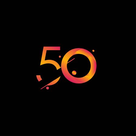 50 Years Anniversary Celebration Gradient Number Vector Template Design Illustrationのイラスト素材