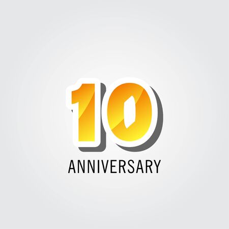 10 Years Anniversary Celebration Logo Vector Template Design Illustrationのイラスト素材