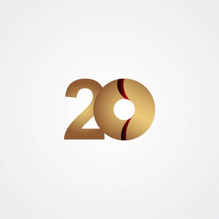 20 Years Anniversary Celebration Gold Vector Template Design Illustrationのイラスト素材