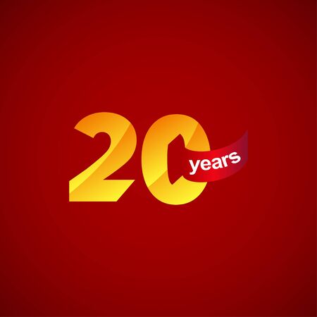 20 Years Anniversary Celebration Logo Vector Template Design Illustrationのイラスト素材
