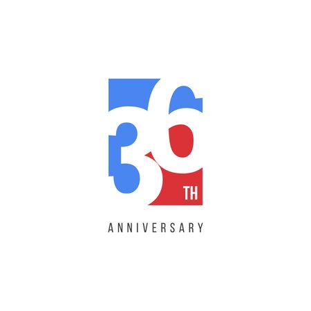 36 Th Anniversary Celebration Logo Vector Template Design Illustrationのイラスト素材