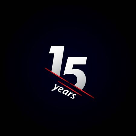 15 Years Anniversary Celebration Black and White Vector Template Design Illustrationのイラスト素材